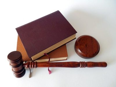 gavel and law books